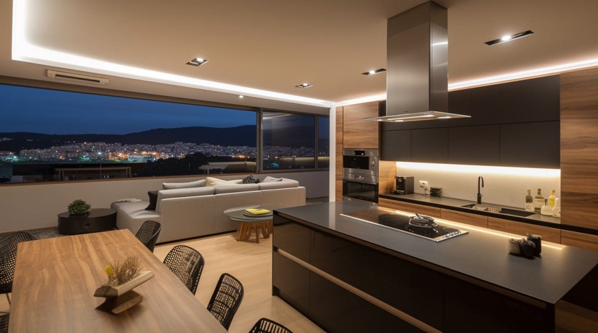 Cozinha com Ilha e Sala Integrada