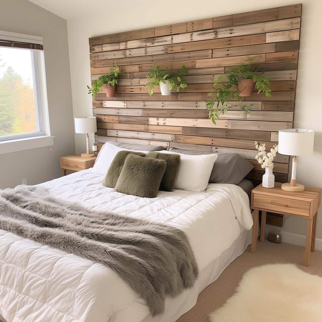 Cabeceira De Pallet: 5 Ideias Sustentáveis E Charmosas Para Seu Quarto. 1 Cabeceira De Pallet: 5 Ideias Sustentáveis E Charmosas Para Seu Quarto.