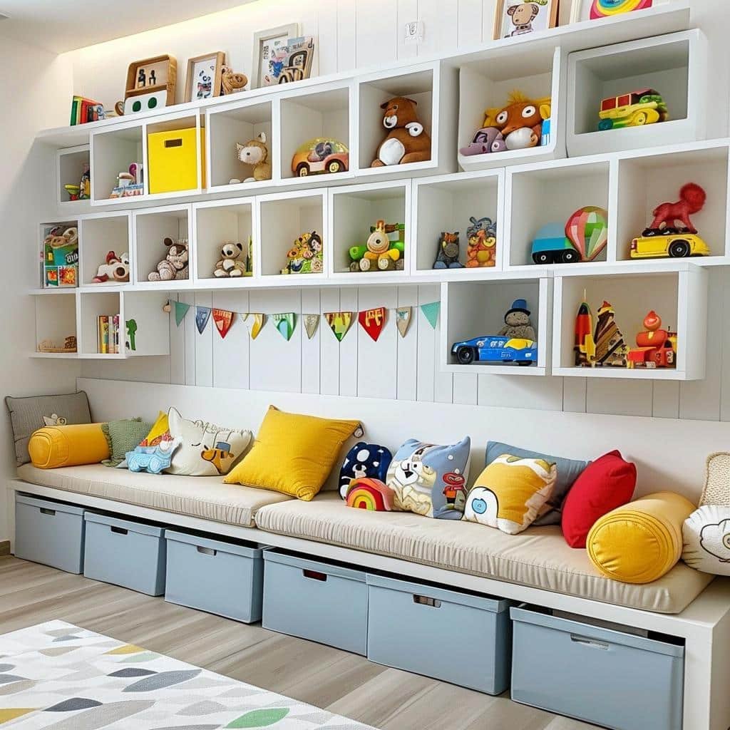 Como organizar quarto infantil com prateleiras: Transforme o espaço dos pequenos em um ambiente funcional e criativo! 15 como organizar quarto infantil com prateleiras
