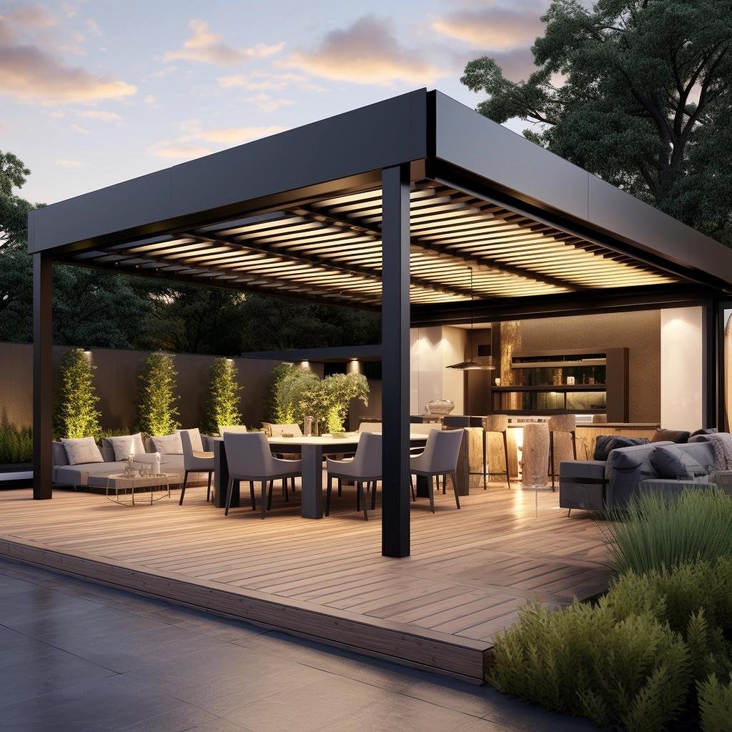 Pergolado Moderno: Tendência em Áreas Externas com Dicas Surpreendentes 12 Pergolado Moderno: Inovação e Estilo para Áreas Externas