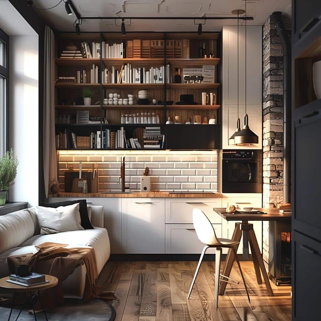 Salas Pequenas com Cozinha Americana: Ideias para Ambientes Integrados 15 Salas Pequenas com Cozinha Americana: Ideias para Ambientes Integrados