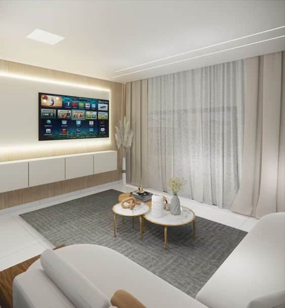 3. Com isso, busque incluir aspectos que tornarão o espaço aconchegante para você, respeitando sempre o seu estilo, já que a sala de tv pode ser facilmente adaptada de acordo com suas preferências.