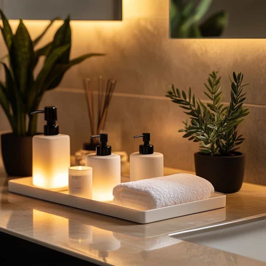 Modelos de bandejas para banheiro que organizam e decoram