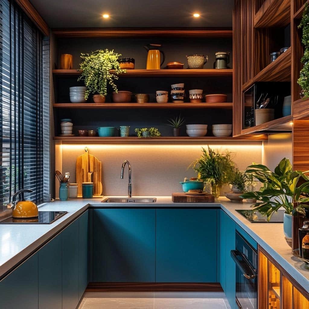Ideias Inspiradoras para Cozinhas com Azul Petróleo 1 Ideias Inspiradoras para Cozinhas com Azul Petróleo