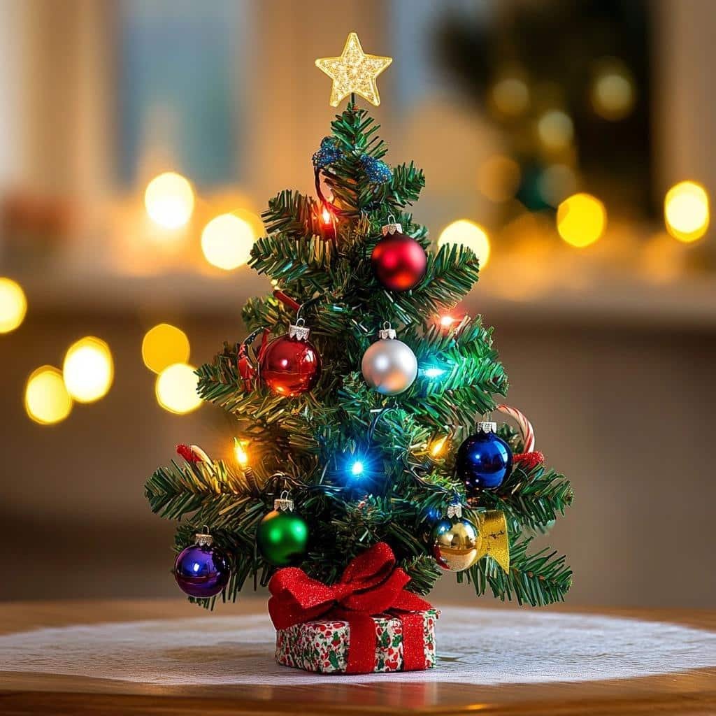 Ideias encantadoras para decorar árvores de Natal pequenas 1 Ideias encantadoras para decorar árvores de Natal pequenas