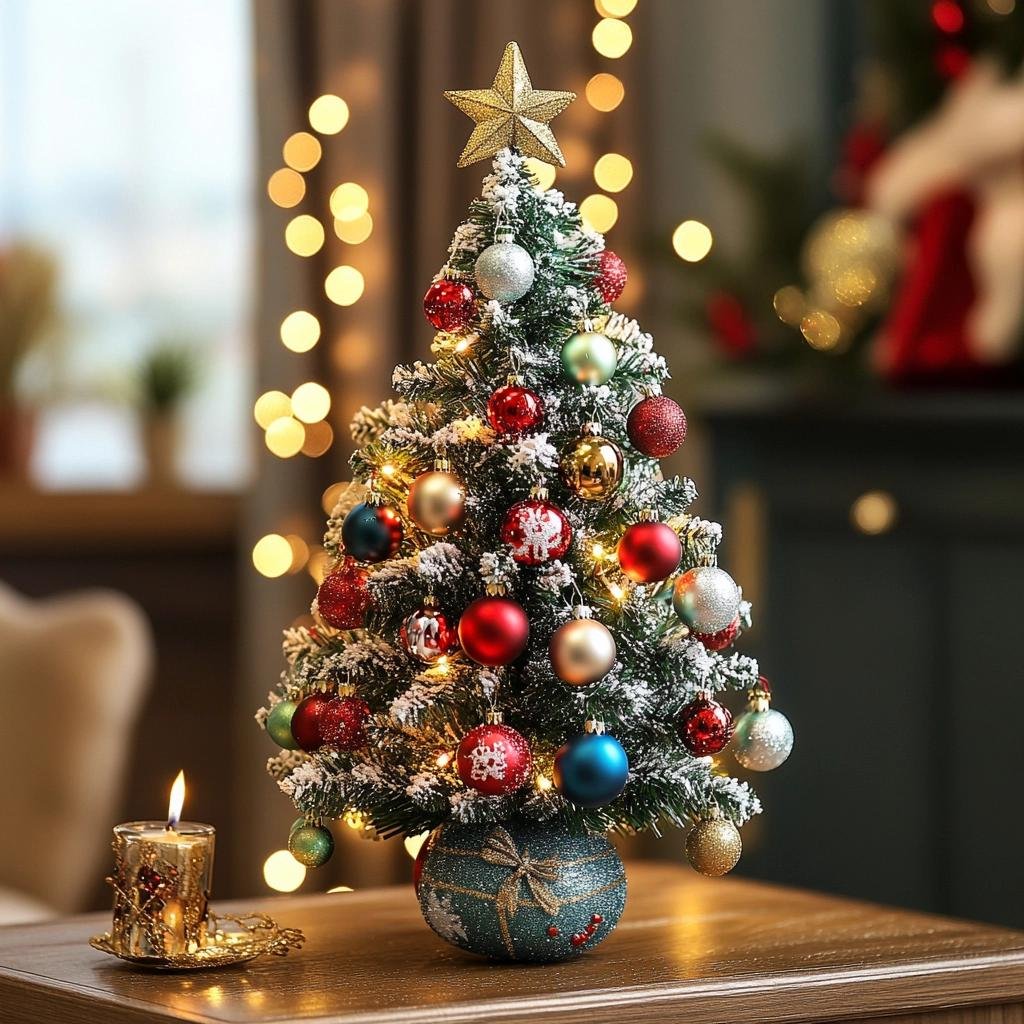 Ideias encantadoras para decorar árvores de Natal pequenas 3 Ideias encantadoras para decorar árvores de Natal pequenas