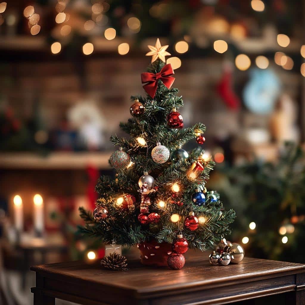 Ideias encantadoras para decorar árvores de Natal pequenas 7 Ideias encantadoras para decorar árvores de Natal pequenas