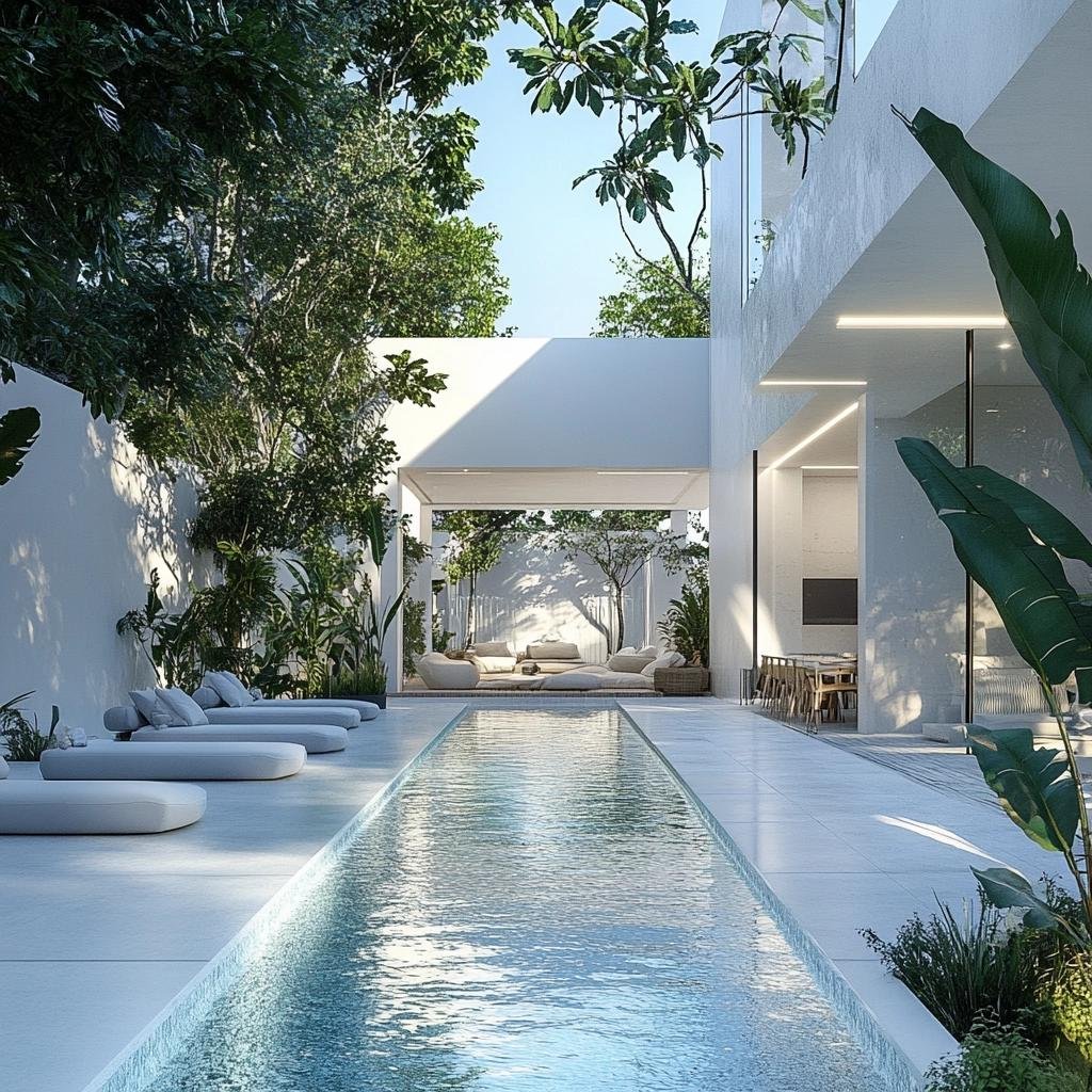 Ideias inspiradoras para piscinas brancas que encantam 3 Ideias inspiradoras para piscinas brancas que encantam