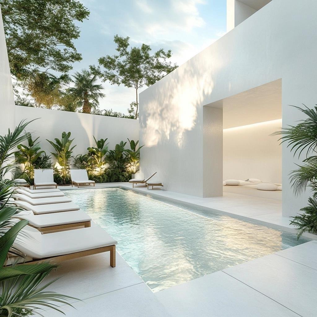 Ideias inspiradoras para piscinas brancas que encantam