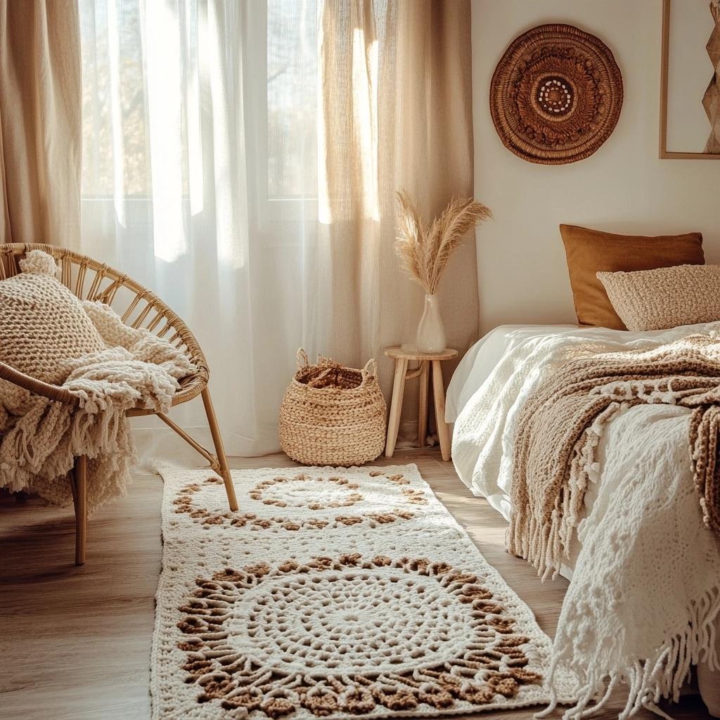 Tapete de Crochê para Quarto: Ideias Inspiradoras para Decorar seu Espaço 3 Tapete de Crochê para Quarto: Ideias Inspiradoras para Decorar seu Espaço