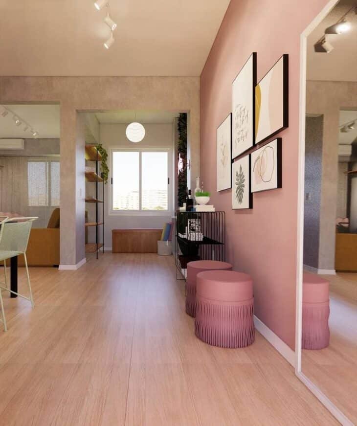Ideias criativas para decorar com parede rosa 4 Ideias criativas para decorar com parede rosa