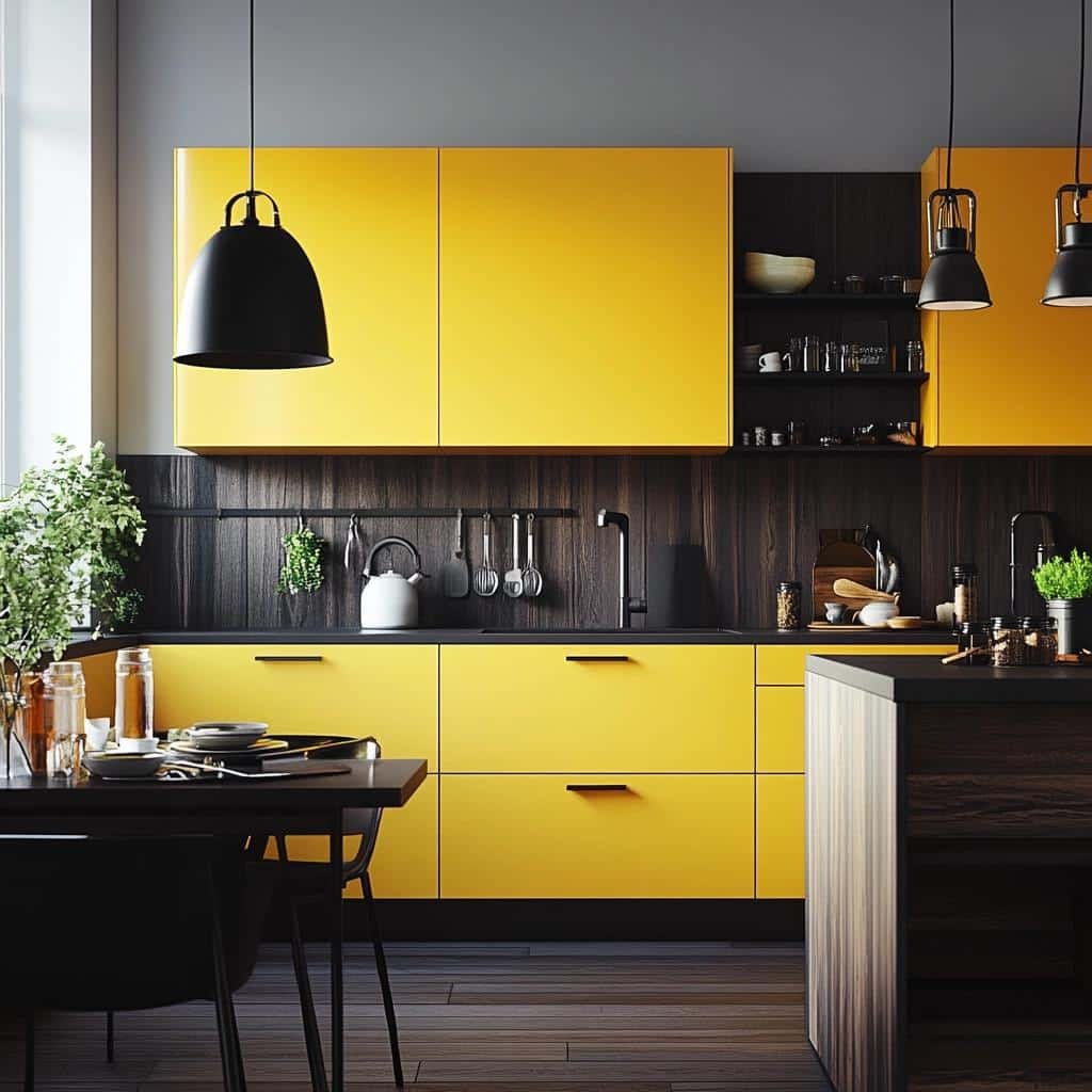 Inspirações de armários de cozinha amarelo 1 Inspirações de armários de cozinha amarelo