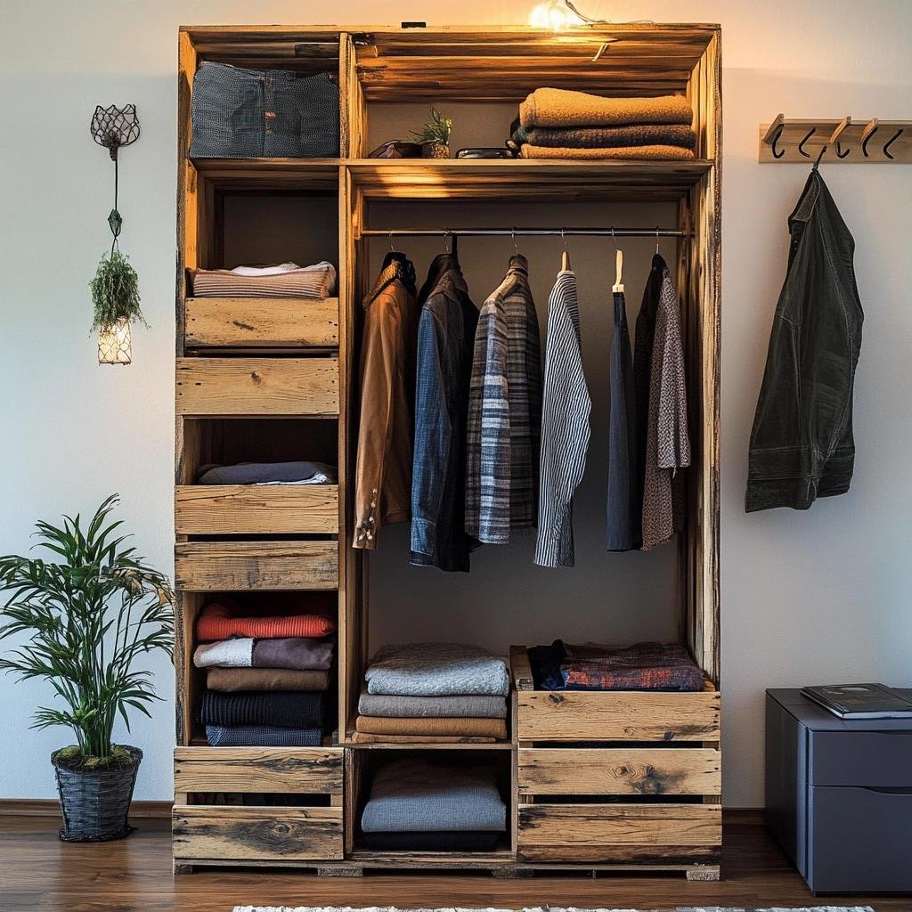 Guarda-Roupas de Pallet: Criatividade e Sustentabilidade na Decoração 1 Guarda-Roupas de Pallet: Criatividade e Sustentabilidade na Decoração