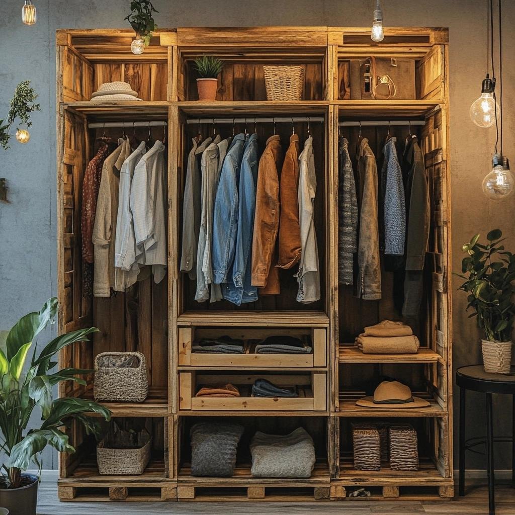 Guarda-Roupas de Pallet: Criatividade e Sustentabilidade na Decoração 3 Guarda-Roupas de Pallet: Criatividade e Sustentabilidade na Decoração