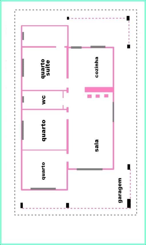 As 5 Melhores Plantas de Casas Pequenas com Cozinha Americana 1 5 Plantas de Casas Pequenas com Quartos e Cozinha Americana