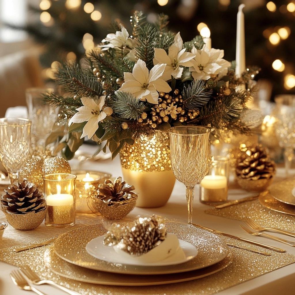 Mesa Posta Natal Dourada: Dicas para uma Ceia Elegante 3 Mesa Posta Natal Dourada: Dicas para uma Ceia Elegante