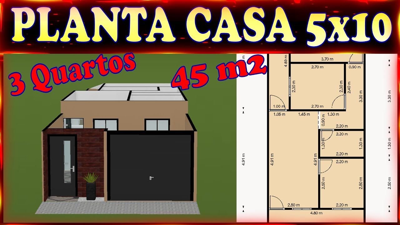 As 5 Melhores Plantas de Casas Pequenas com Quartos e Cozinha Americana 4 5 Plantas de Casas Pequenas com Quartos e Cozinha Americana