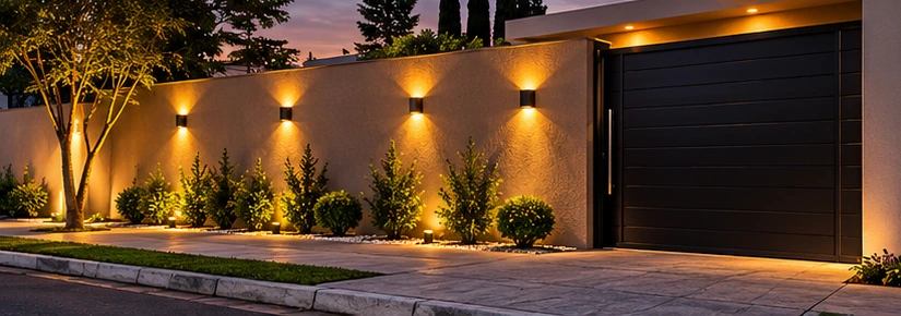 5 Ideias Incríveis para Transformar seu Muro Simples 3 fachada muro simples iluminacao arandelas