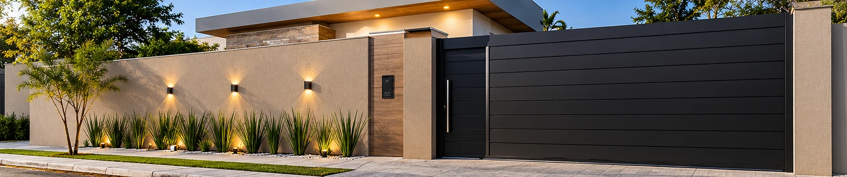 5 Ideias Incríveis para Transformar seu Muro Simples 2 fachada muro simples moderno portao preto