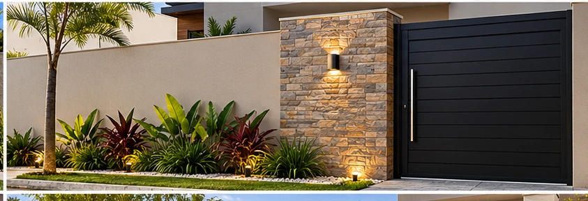 5 Ideias Incríveis para Transformar seu Muro Simples 4 fachada muro simples revestimento pedra