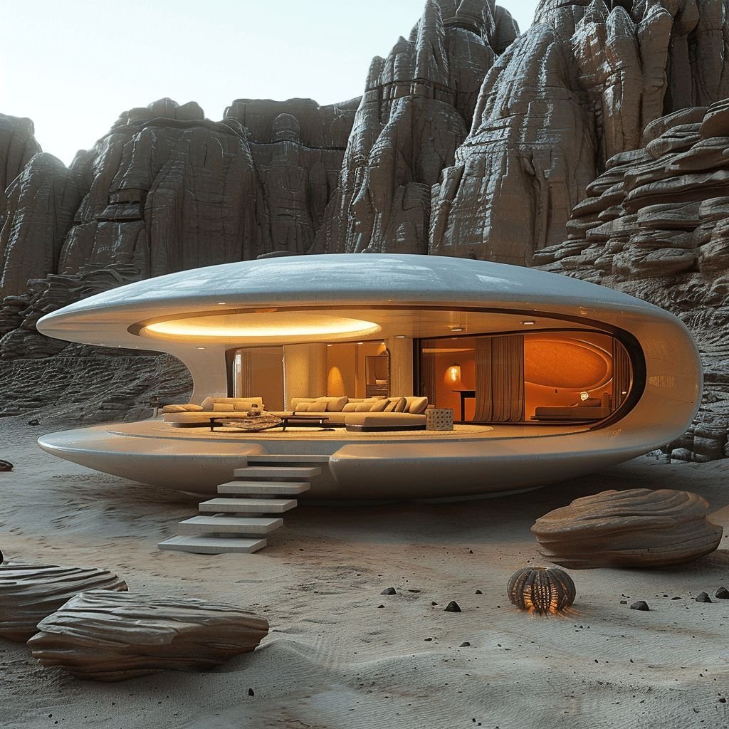 Casas Futuristas de Vidro Suspensas no Ar