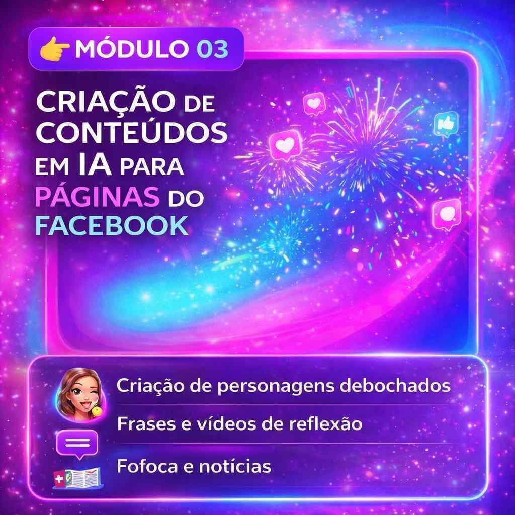 CRIAÇÃO DE VIDEOS COM IA PARA REDES SOCIAIS 16 Criacao de conteudos para Facebook