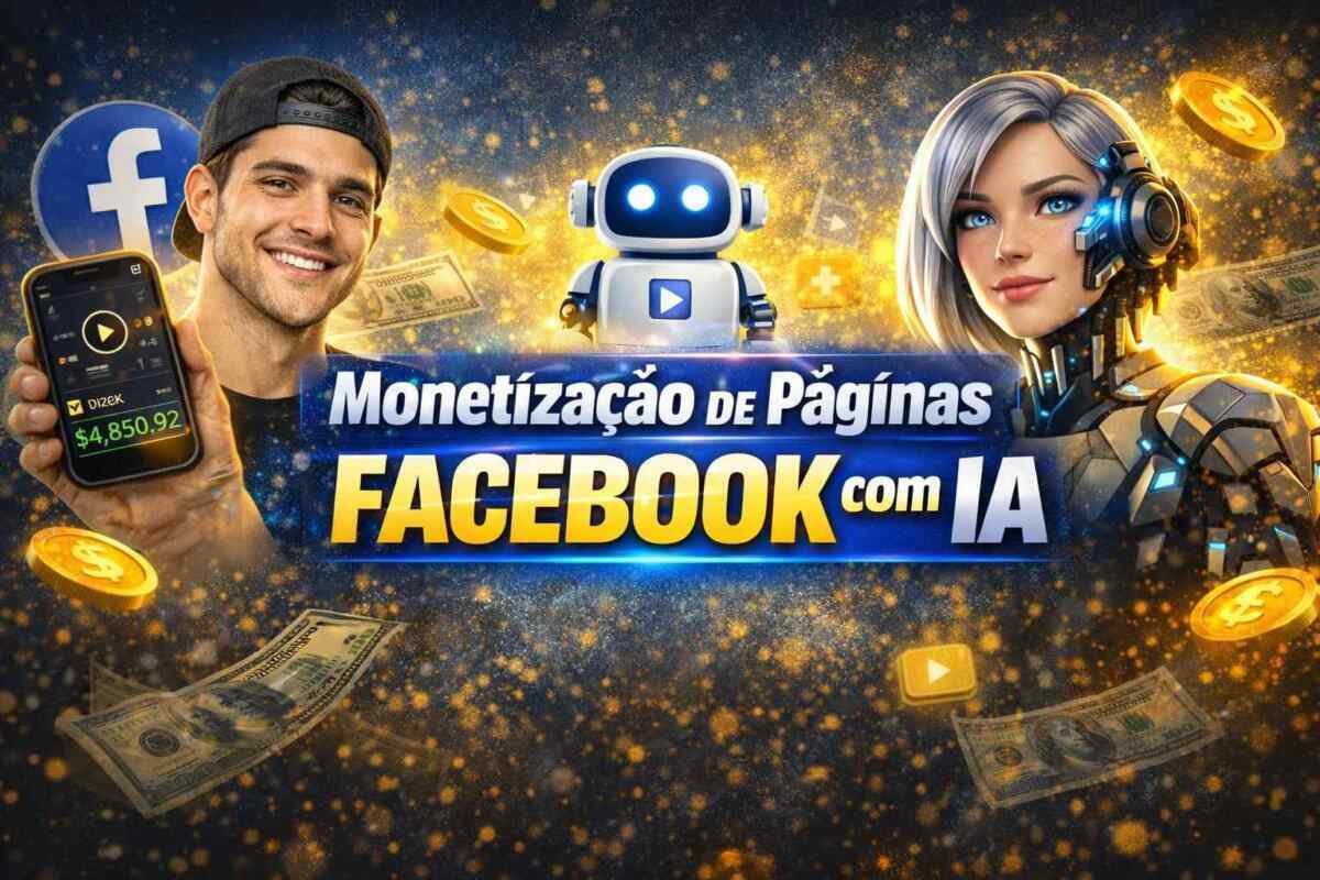 cabecario curso monetizacao d epaginas facebook com ia